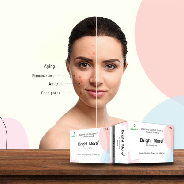 Bright More Skin Brightening Soap – Glutathione, Kojic Acid, Vitamin C, Arbutin & Vitamin E for Radiant, Even-Toned Skin | 75g