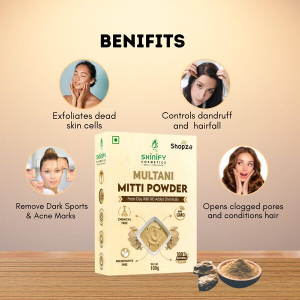 Combo Multani Mitti & Rose Water – 100% Pure & Natural for Skin Brightening, Hydration & Oil Control | 100gm + 100ml