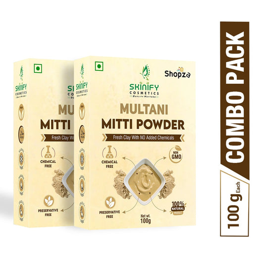 Multani Mitti Powder – Pack of 2 | 100% Pure & Natural Clay for Skin Brightening, Oil Control & Deep Cleansing
