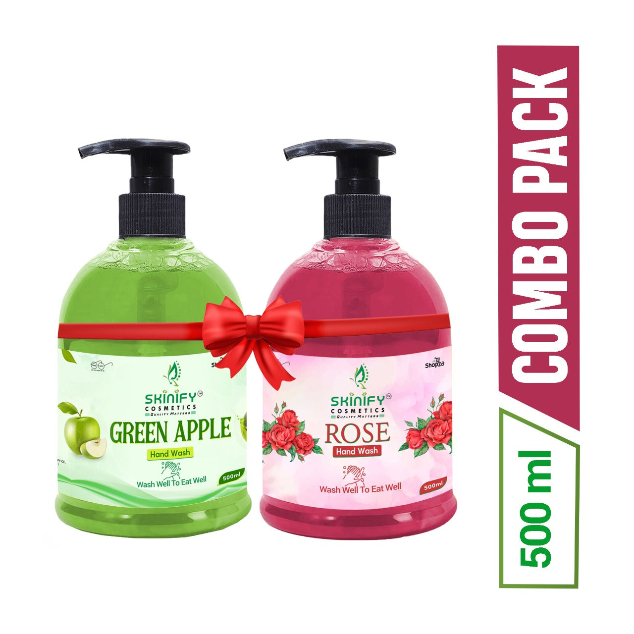 Combo Pack – Green Apple Hand Wash + Rose Hand Wash (500ml Each) | Refreshing & Floral Duo for Soft, Clean Hands