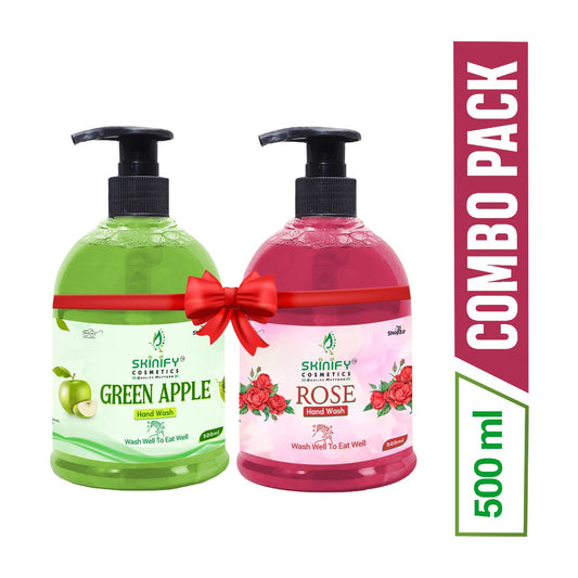 Combo Pack – Green Apple Hand Wash + Rose Hand Wash (500ml Each) | Refreshing & Floral Duo for Soft, Clean Hands